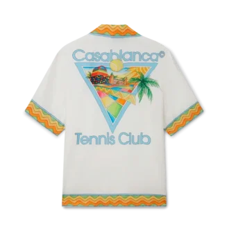 Afro Cubism Tennis Club silke-skjorte
