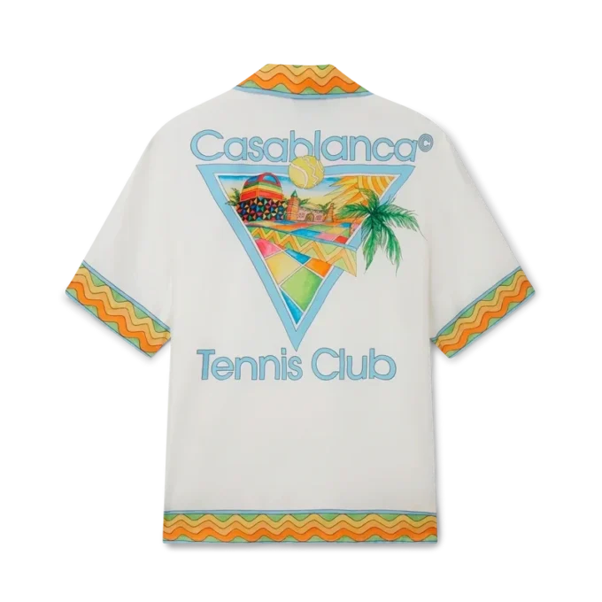 Afro Cubism Tennis Club silke-skjorte