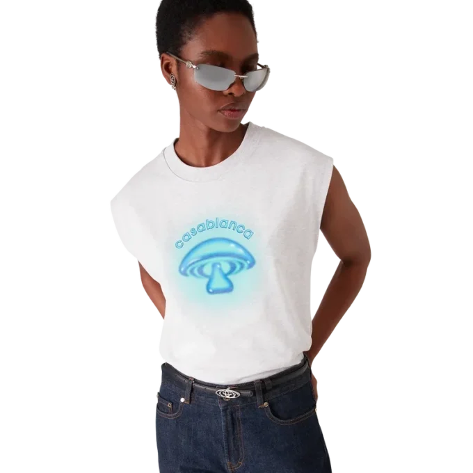 Airbrush Mushroom ærmeløs T-shirt