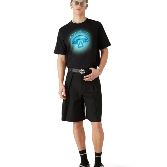 Airbrush Mushroom Logo T-shirt med korte shorts
