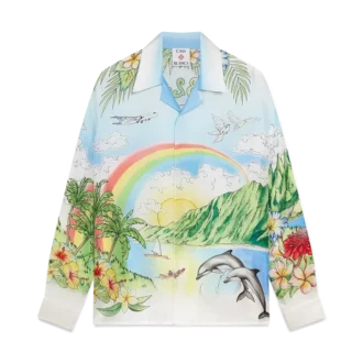 Aloha langærmet silke-skjorte