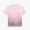 Aubergine-farvet T-shirt med kort ærme og monogram i farveovergang