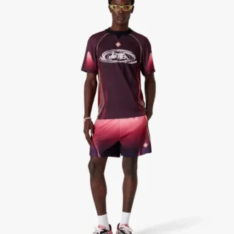 Aubergine-fodboldshorts med farveovergang