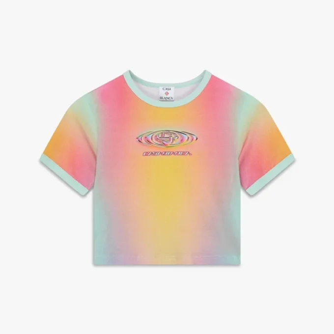 Baby-T-shirt med korte ærmer og glasgradient-print