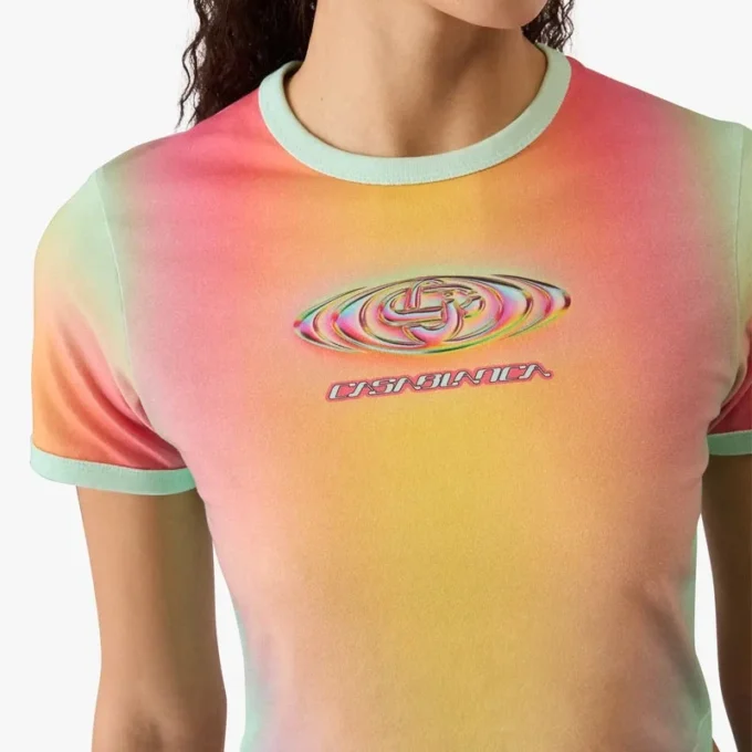 Baby-T-shirt med korte ærmer og glasgradient-print