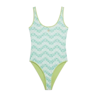 Badedragt med bølget monogram