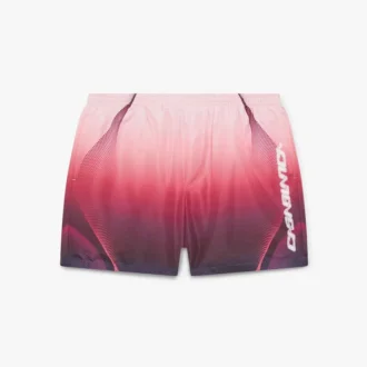 Badeshorts med auberginefarvet gradientprint