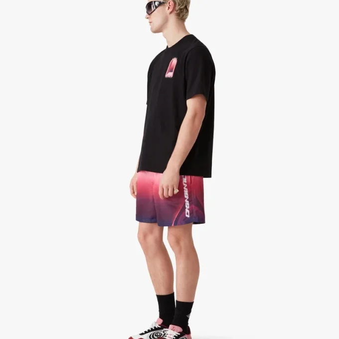 Badeshorts med auberginefarvet gradientprint Badeshorts med auberginefarvet gradientprint