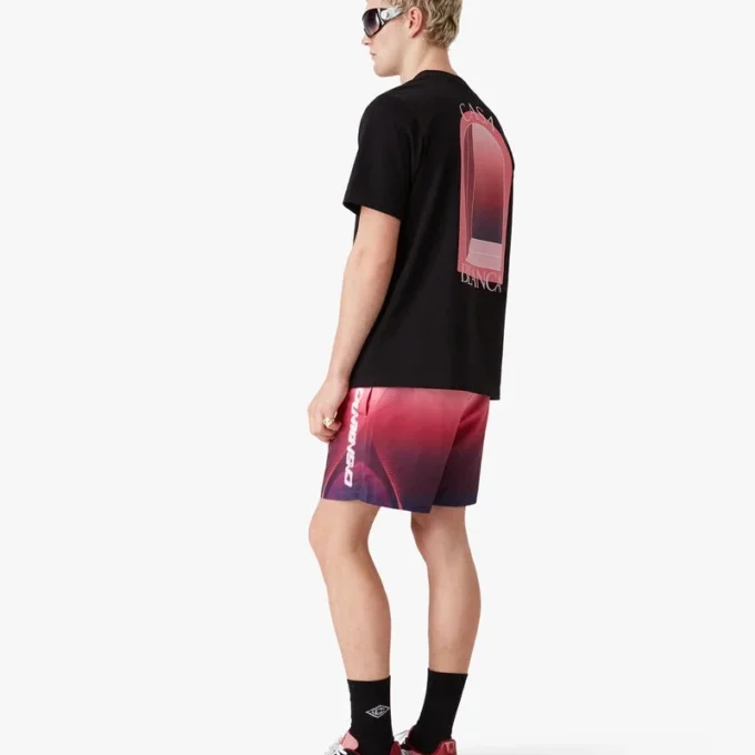 Badeshorts med auberginefarvet gradientprint Badeshorts med auberginefarvet gradientprint