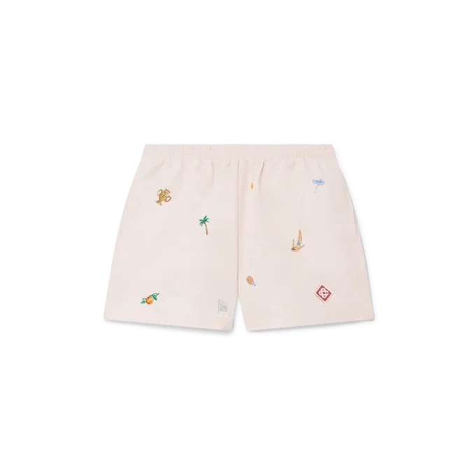 Badeshorts med broderet motiv