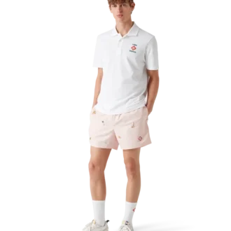 Badeshorts med broderet motiv