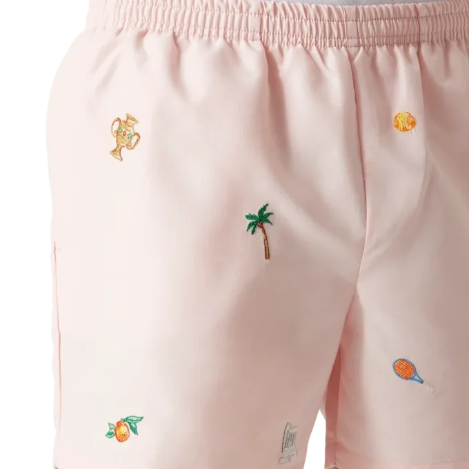 Badeshorts med broderet motiv