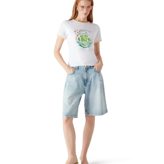 Beyond Destiny langærmet T-shirt med ringermønster på Shorts