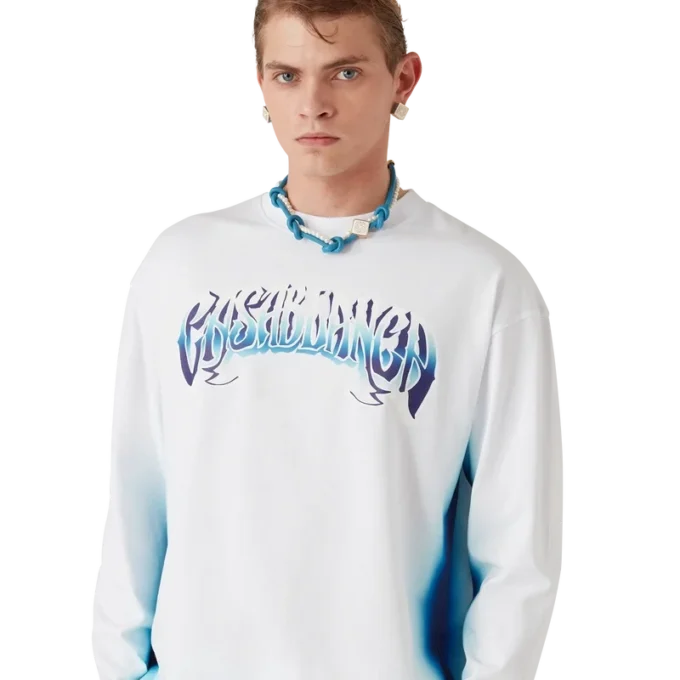 Blå Fade langærmet T-shirt