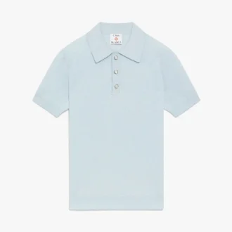 Blå Pointelle Monogram kortærmet poloshirt