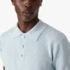 Blå Pointelle Monogram kortærmet poloshirt