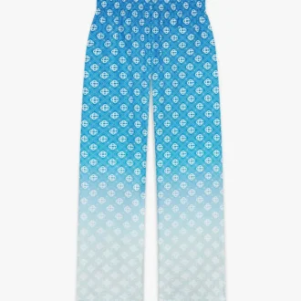 Blå silke-bukser med Diamond Monogram i farveovergang