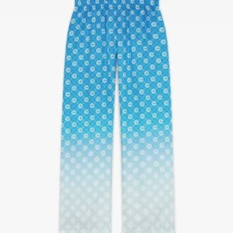 Blå silke-bukser med Diamond Monogram i farveovergang