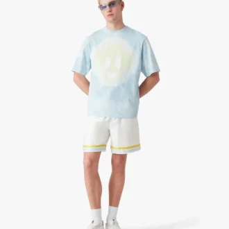 Blå tie-dye oversized CC Smile kortærmet T-shirt