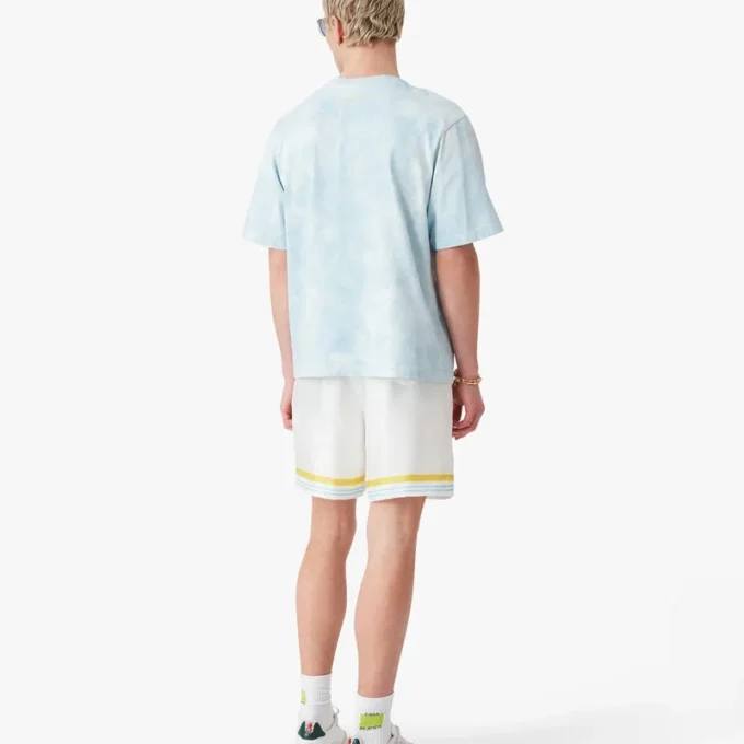 Blå tie-dye oversized CC Smile kortærmet T-shirt