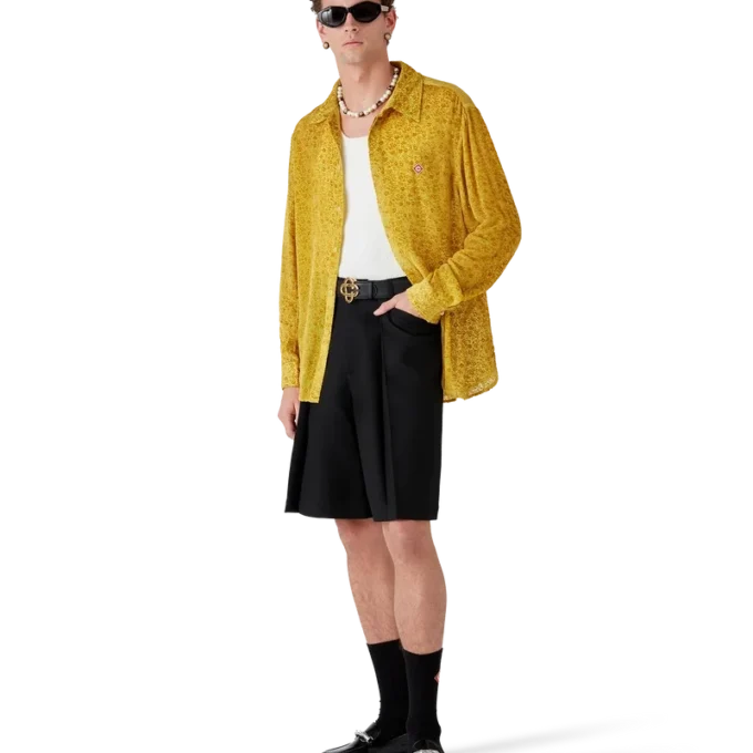 Blomstret Devora-silkeskjorte Blomstret Devora-silkeskjorte
