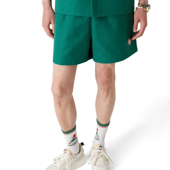 Bomuldsshorts med Monogram-jacquard Bomuldsshorts med Monogram-jacquard