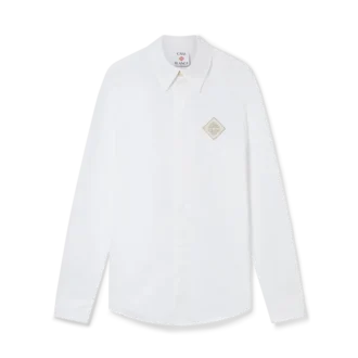 Bomuldsskjorte med perle-diamant-patch