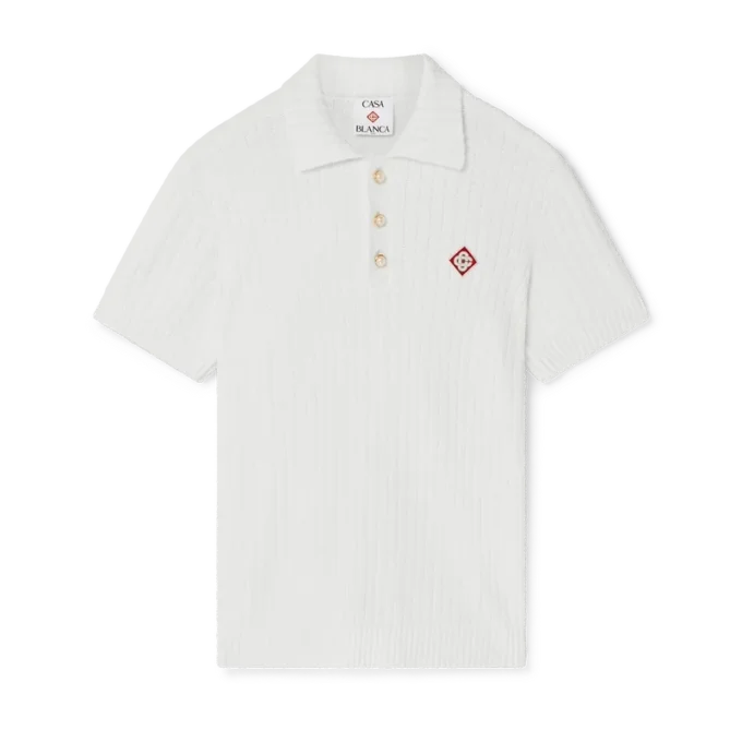Bouclé-poloskjorte