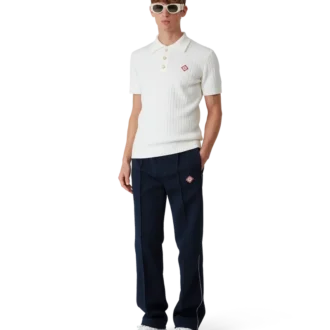 Bouclé-poloskjorte
