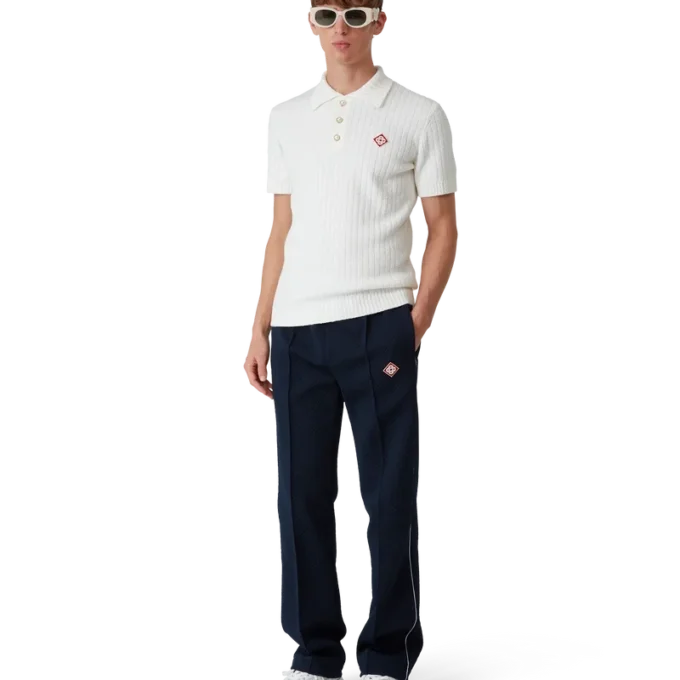 Bouclé-poloskjorte