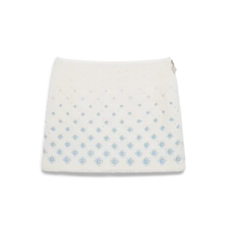 Broderet fleece-nederdel med monogram i farveovergang