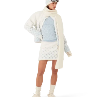 Broderet fleece-nederdel med monogram i farveovergang