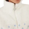 Broderet kort fleecejakke med monogram i farveovergang