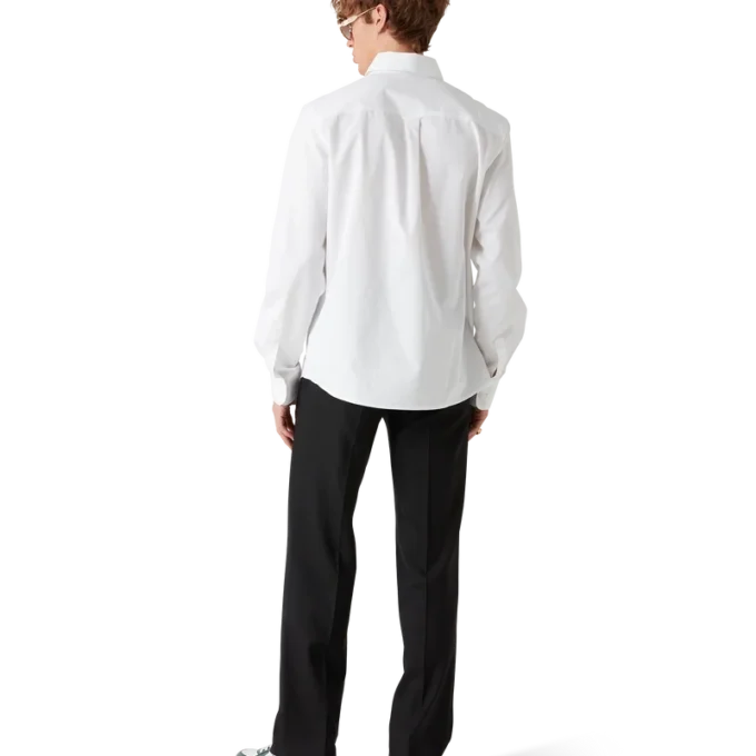 Broderet orange Oxford-skjorte