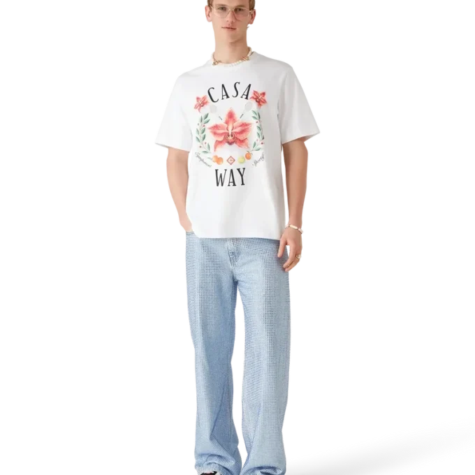 Casa Way Orchid Logo T-shirt med korte ærmer