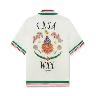 Casa Way silke-skjorte med strikket krave