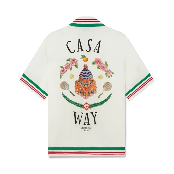 Casa Way silke-skjorte med strikket krave Casa Way silke-skjorte med strikket krave