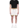 Chevron-shorts med blonder