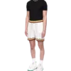 Chevron-shorts med blonder