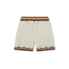 Chevron-shorts med blonder