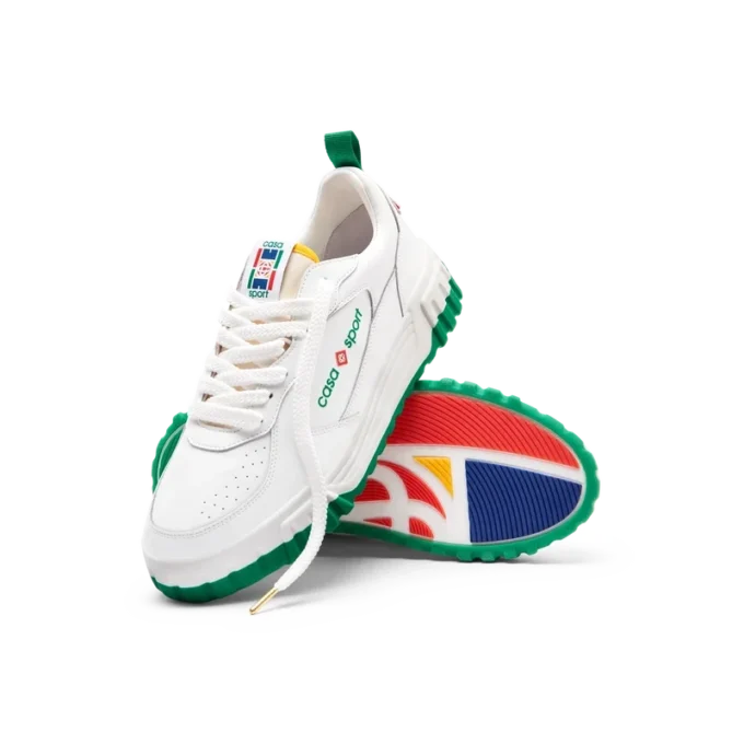 Court hvid og grøn sneakers til kvinder