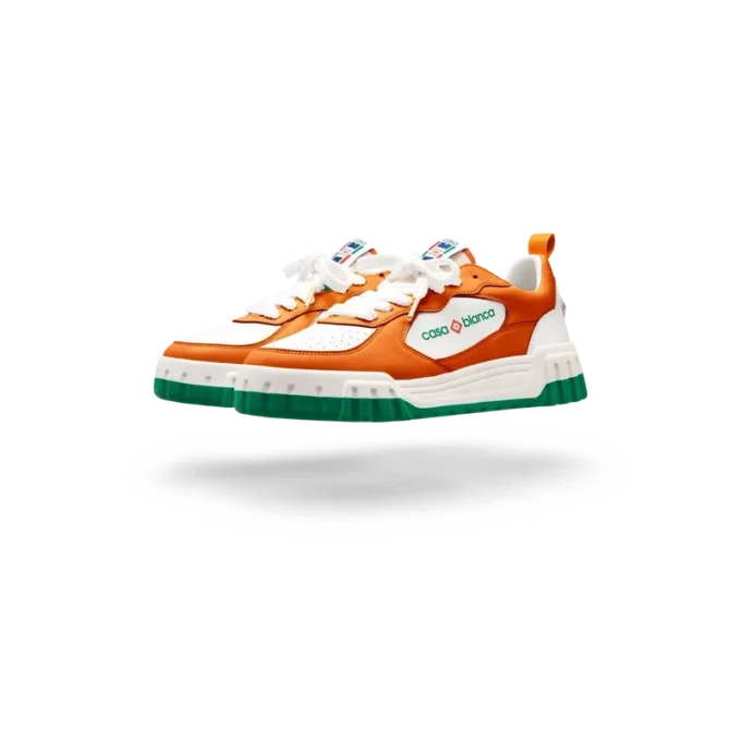 Court orange og hvid sneakers til kvinder