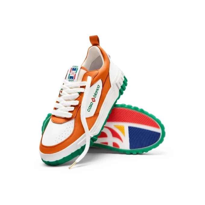 Court orange og hvid sneakers til kvinder