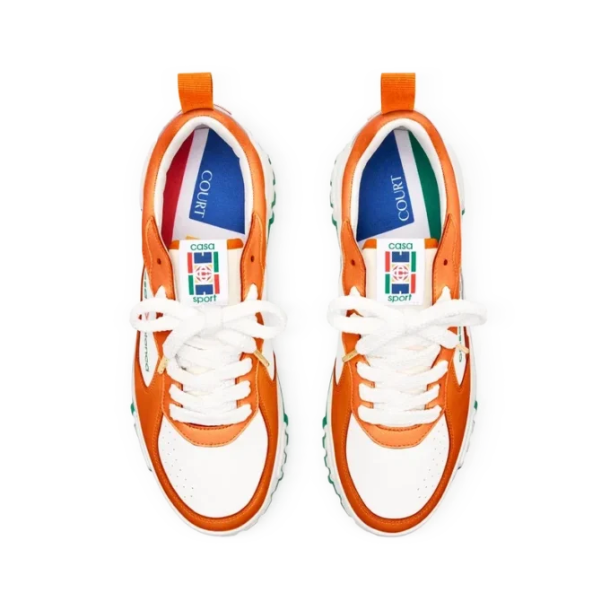 Court orange og hvid sneakers til kvinder