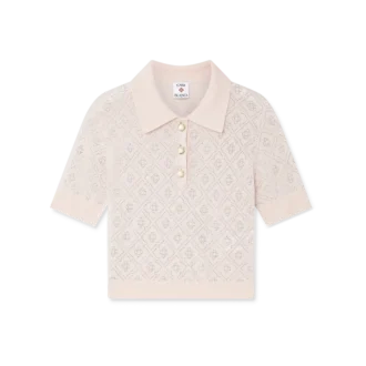 Crystal Monogram strikket poloshirt