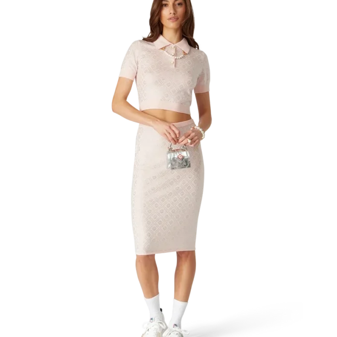Crystal Monogram strikket poloshirt