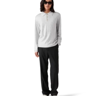 Crystal Monogram strikket poloshirt