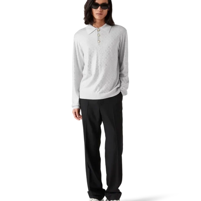 Crystal Monogram strikket poloshirt