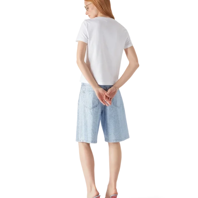 Crystal Warped Logo T-shirt med kort ærme i shorts