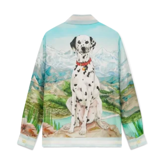 Dalmatian a La Montange langærmet silke-skjorte